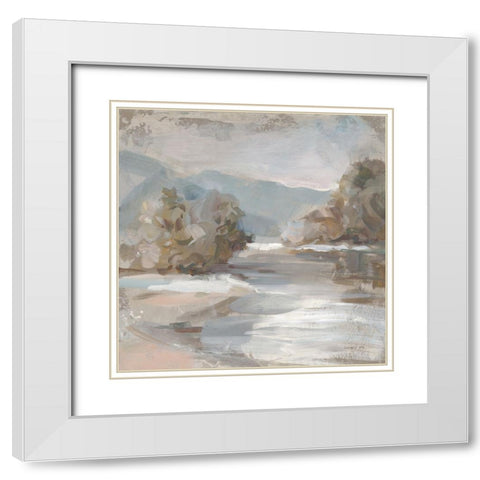 Gentle Valley White Modern Wood Framed Art Print with Double Matting by Nai, Danhui