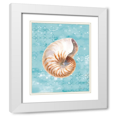 Sunrise Beach V White Modern Wood Framed Art Print with Double Matting by Nai, Danhui