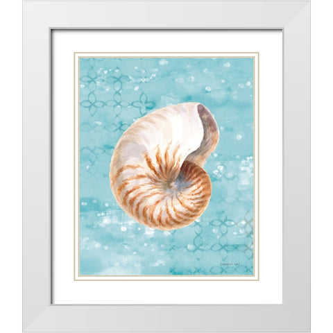 Sunrise Beach V White Modern Wood Framed Art Print with Double Matting by Nai, Danhui