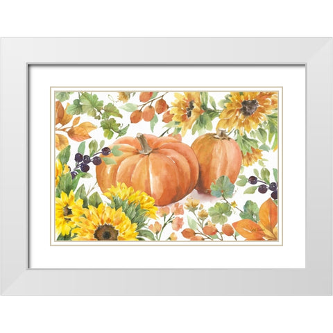 Autumn Breeze III White Modern Wood Framed Art Print with Double Matting by Trimbach, Leslie