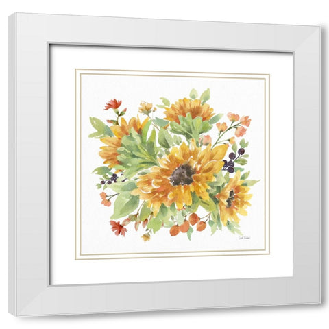 Autumn Breeze V White Modern Wood Framed Art Print with Double Matting by Trimbach, Leslie