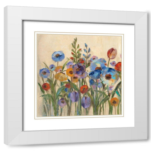 Sunrise Garden II White Modern Wood Framed Art Print with Double Matting by Vassileva, Silvia