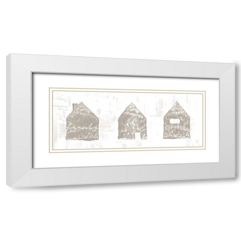 Home Sweet Home I White Modern Wood Framed Art Print with Double Matting by Adams, Sarah