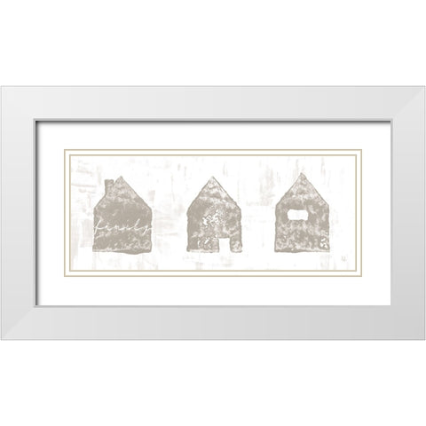 Home Sweet Home I White Modern Wood Framed Art Print with Double Matting by Adams, Sarah