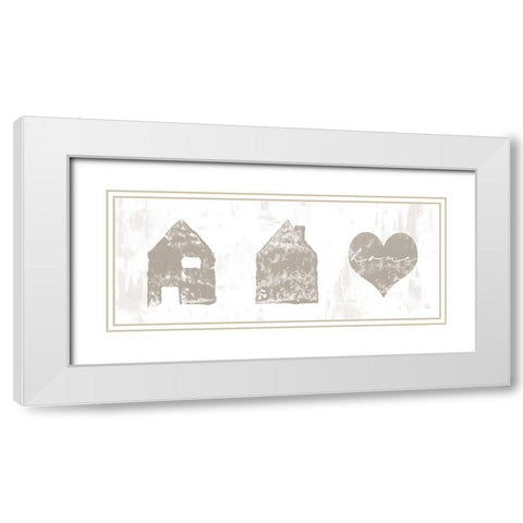 Home Sweet Home II White Modern Wood Framed Art Print with Double Matting by Adams, Sarah