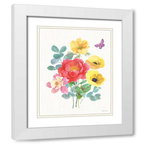 Springtime Bloom III White Modern Wood Framed Art Print with Double Matting by Grove, Beth