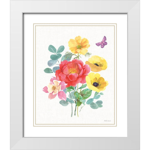 Springtime Bloom III White Modern Wood Framed Art Print with Double Matting by Grove, Beth