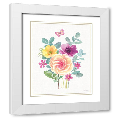 Springtime Bloom V White Modern Wood Framed Art Print with Double Matting by Grove, Beth