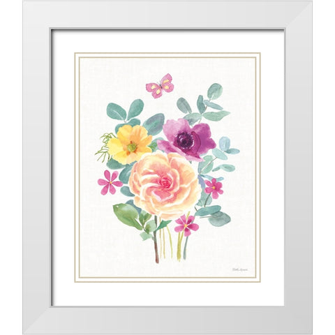 Springtime Bloom V White Modern Wood Framed Art Print with Double Matting by Grove, Beth