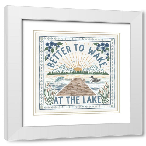 Lakeside Days II White Modern Wood Framed Art Print with Double Matting by Marshall, Laura