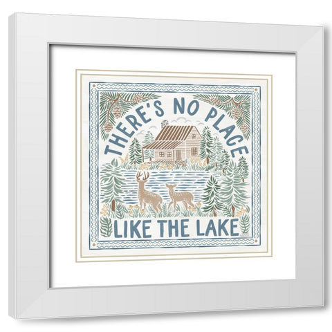 Lakeside Days V White Modern Wood Framed Art Print with Double Matting by Marshall, Laura