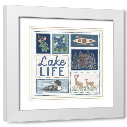 Lakeside Days VII White Modern Wood Framed Art Print with Double Matting by Marshall, Laura