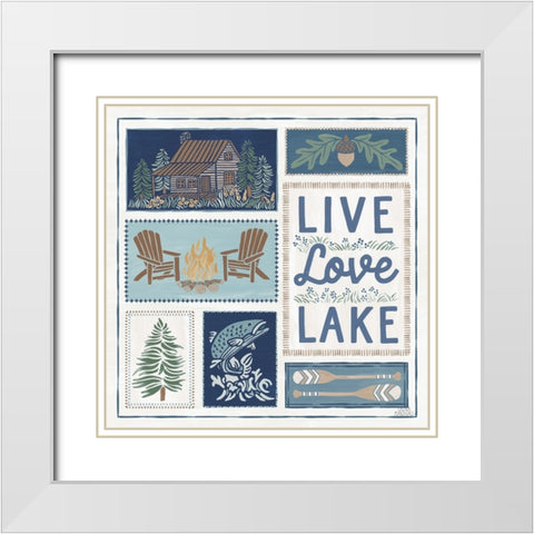 Lakeside Days VIII White Modern Wood Framed Art Print with Double Matting by Marshall, Laura