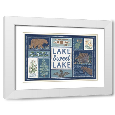 Lakeside Days VI Blue White Modern Wood Framed Art Print with Double Matting by Marshall, Laura