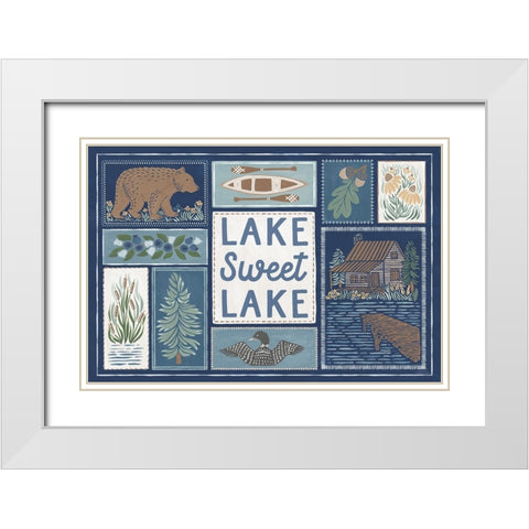 Lakeside Days VI Blue White Modern Wood Framed Art Print with Double Matting by Marshall, Laura