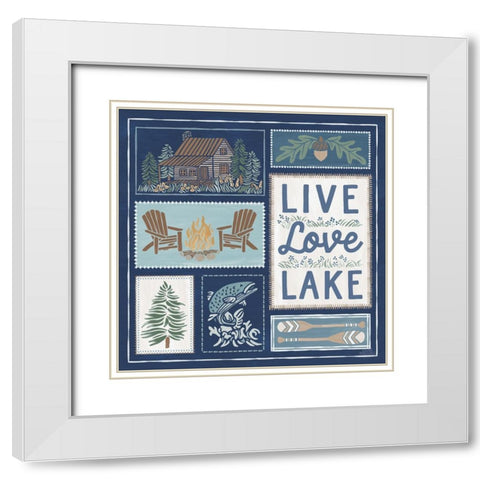 Lakeside Days VIII Blue White Modern Wood Framed Art Print with Double Matting by Marshall, Laura