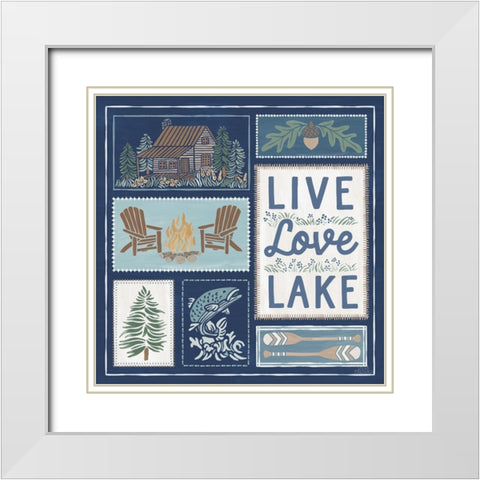 Lakeside Days VIII Blue White Modern Wood Framed Art Print with Double Matting by Marshall, Laura