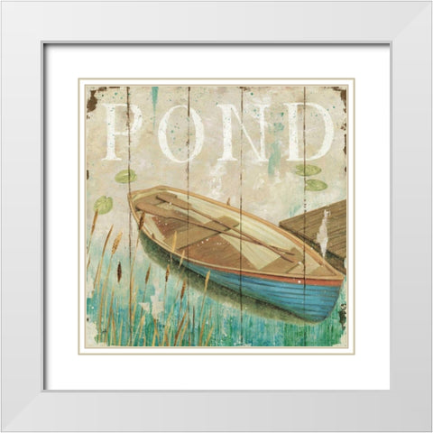 Waterside II White Modern Wood Framed Art Print with Double Matting by Brissonnet, Daphne