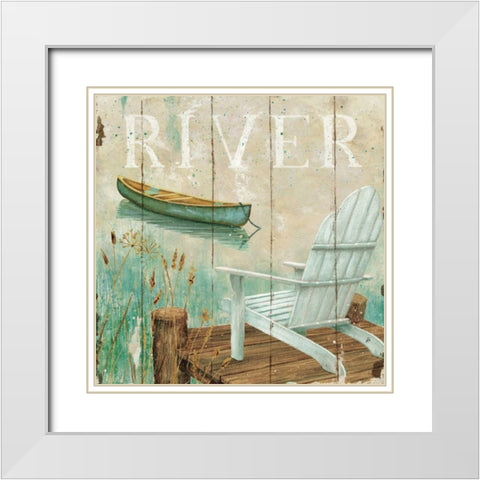 Waterside IV White Modern Wood Framed Art Print with Double Matting by Brissonnet, Daphne