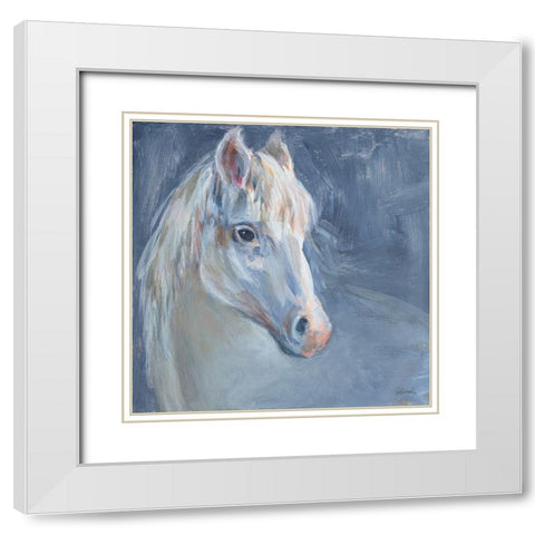 Gentle Gray Horse White Modern Wood Framed Art Print with Double Matting by Schlabach, Sue