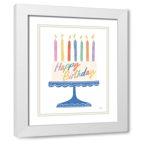 Birthday Wishes VI White Modern Wood Framed Art Print with Double Matting by Marshall, Laura