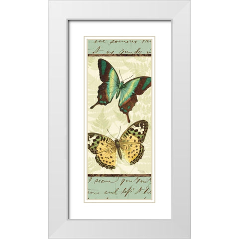 Butterfly Patchwork I White Modern Wood Framed Art Print with Double Matting by Pela Studio