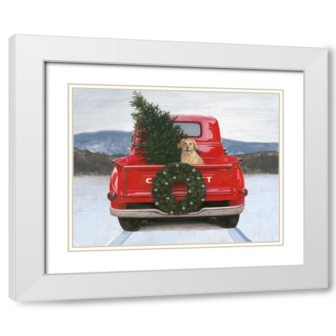 Christmas in the Heartland IV No Bow White Modern Wood Framed Art Print with Double Matting by Wiens, James
