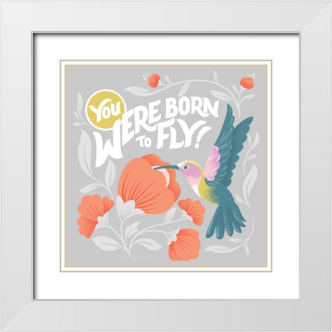 Winged Wonders V White Modern Wood Framed Art Print with Double Matting by Graham, Gia