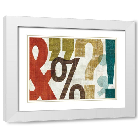 Punctuated I White Modern Wood Framed Art Print with Double Matting by Mullan, Michael