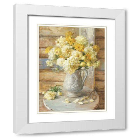 From the Garden White Modern Wood Framed Art Print with Double Matting by Nai, Danhui
