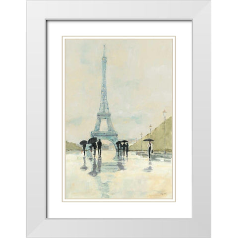 April in Paris White Modern Wood Framed Art Print with Double Matting by Tillmon, Avery