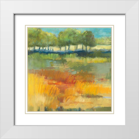 Late Summer Landscape I White Modern Wood Framed Art Print with Double Matting by Rowan, Carol