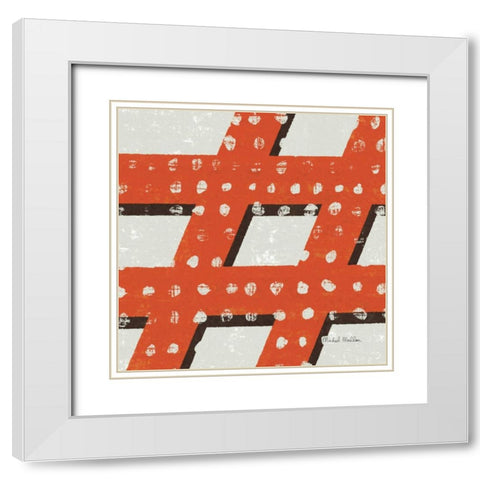 Punctuated Square IV White Modern Wood Framed Art Print with Double Matting by Mullan, Michael