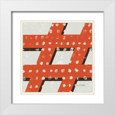 Punctuated Square IV White Modern Wood Framed Art Print with Double Matting by Mullan, Michael