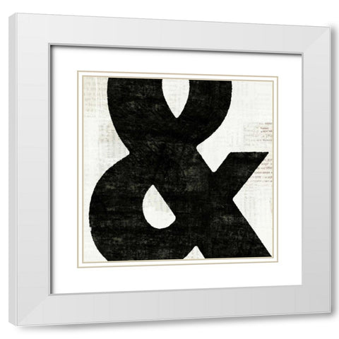 Punctuated Black Square III White Modern Wood Framed Art Print with Double Matting by Mullan, Michael