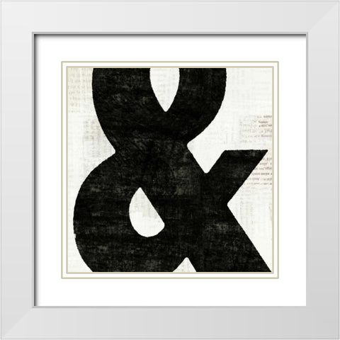 Punctuated Black Square III White Modern Wood Framed Art Print with Double Matting by Mullan, Michael