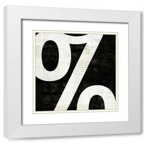Punctuated Black Square IV White Modern Wood Framed Art Print with Double Matting by Mullan, Michael