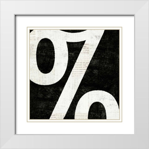 Punctuated Black Square IV White Modern Wood Framed Art Print with Double Matting by Mullan, Michael