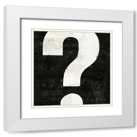 Punctuated Black Square VIII White Modern Wood Framed Art Print with Double Matting by Mullan, Michael