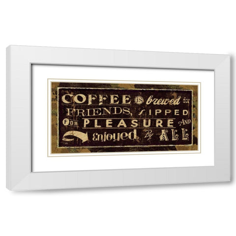Coffee Quotes IV White Modern Wood Framed Art Print with Double Matting by Pela Studio