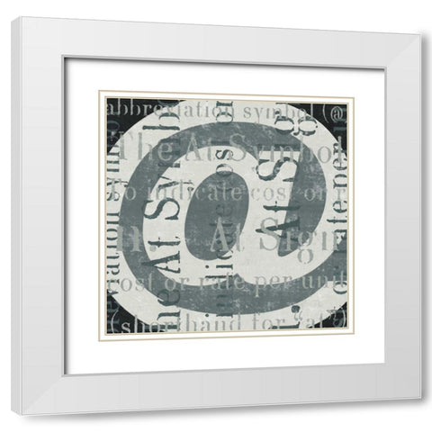 Punctuated Text III White Modern Wood Framed Art Print with Double Matting by Mullan, Michael