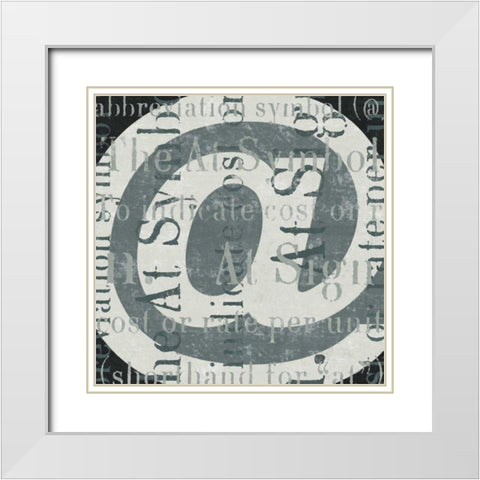 Punctuated Text III White Modern Wood Framed Art Print with Double Matting by Mullan, Michael