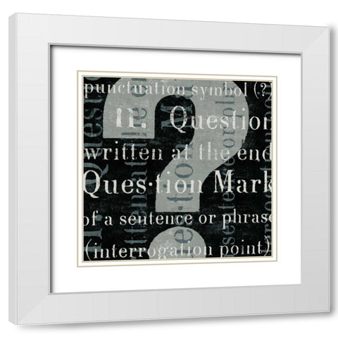 Punctuated Text IV White Modern Wood Framed Art Print with Double Matting by Mullan, Michael