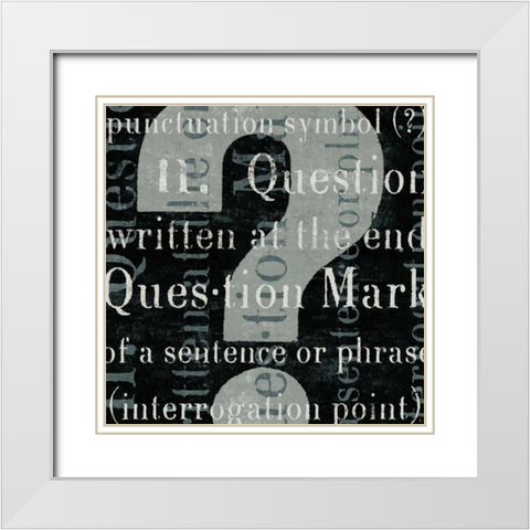 Punctuated Text IV White Modern Wood Framed Art Print with Double Matting by Mullan, Michael
