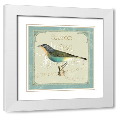 Parisian Bird II White Modern Wood Framed Art Print with Double Matting by Schlabach, Sue