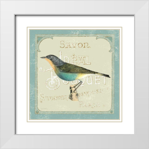 Parisian Bird II White Modern Wood Framed Art Print with Double Matting by Schlabach, Sue