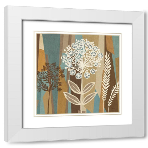 Pieces of Nature II White Modern Wood Framed Art Print with Double Matting by Pela Studio