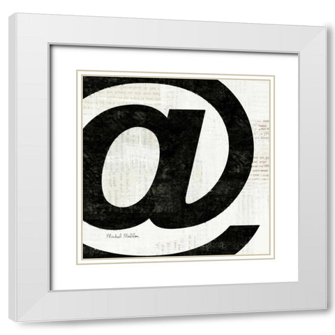 Punctuated Black Square V White Modern Wood Framed Art Print with Double Matting by Mullan, Michael