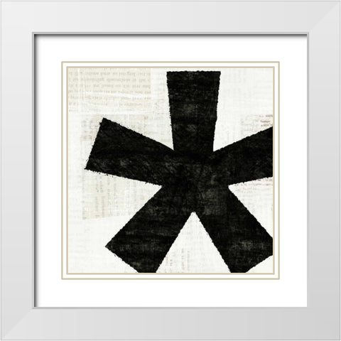 Punctuated Black Square VII White Modern Wood Framed Art Print with Double Matting by Mullan, Michael