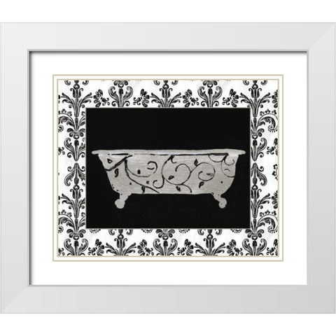 Paris Hotel Tub III White Modern Wood Framed Art Print with Double Matting by Glass, Susan Eby